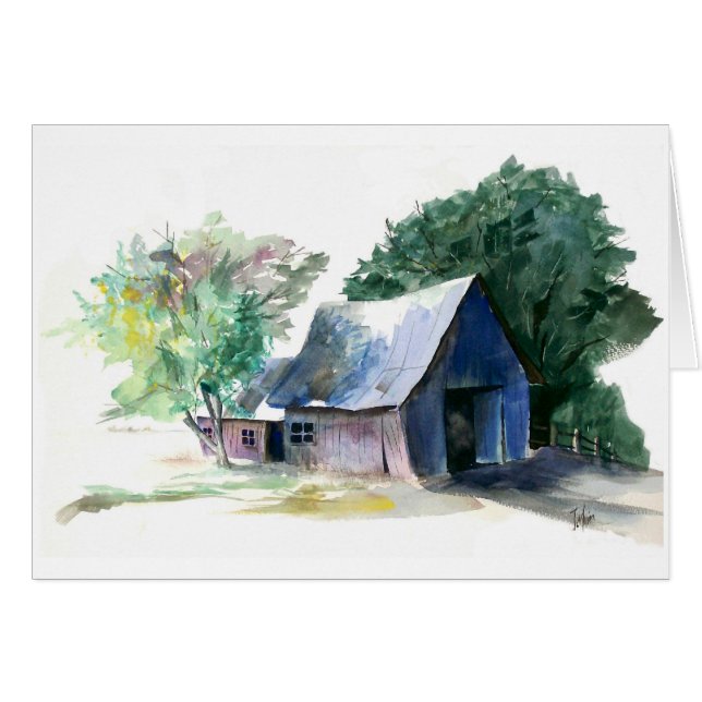 Carte - note - Scène de grange (Devant Horizontal)