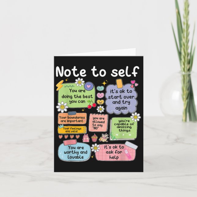 Carte Note To Self, Motivational, Mental Health, Sitive  (Devant)