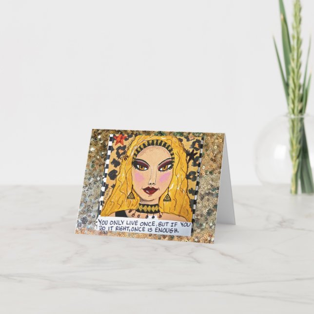 CARTE NOTECARD-YOU VIVENT SEULEMENT UNE FOIS (Devant)