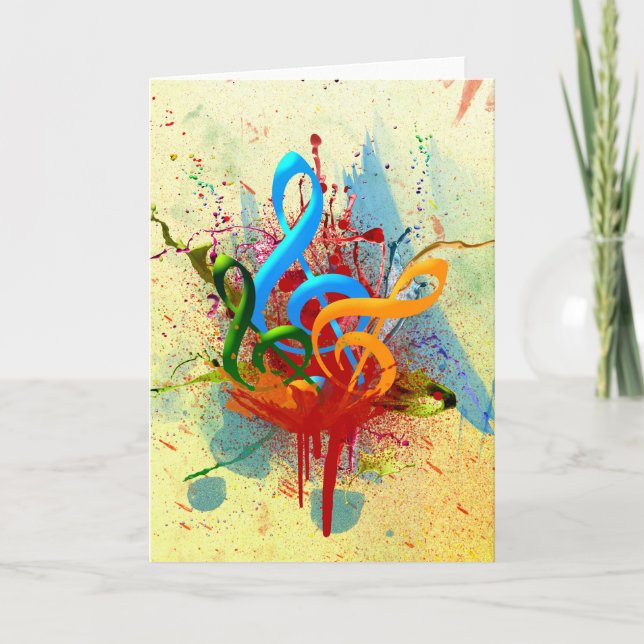 Carte Notes de musique colorée (Devant)