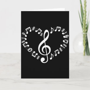 Carte Notes de musique en forme de cœur Amoureux de la m