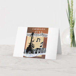 Carte notes de musique joyeuse guitare danse