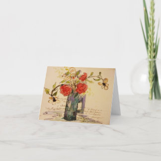 Carte Notes florales françaises par l'artiste,