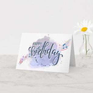 Carte Notes musicales Abstraites Joyeux anniversaire