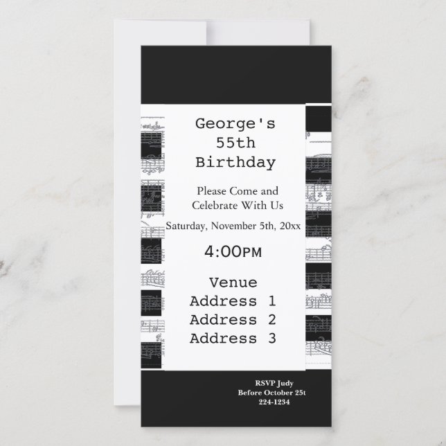 Carte Notes musicales Anniversaire (Devant)