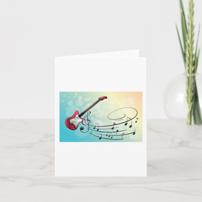 Carte Notes musicales de guitare électrique (Devant)