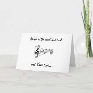 CARTE NOTES MUSICALES ENVOYANT DE L'AMOUR À VOTRE ANNIVE