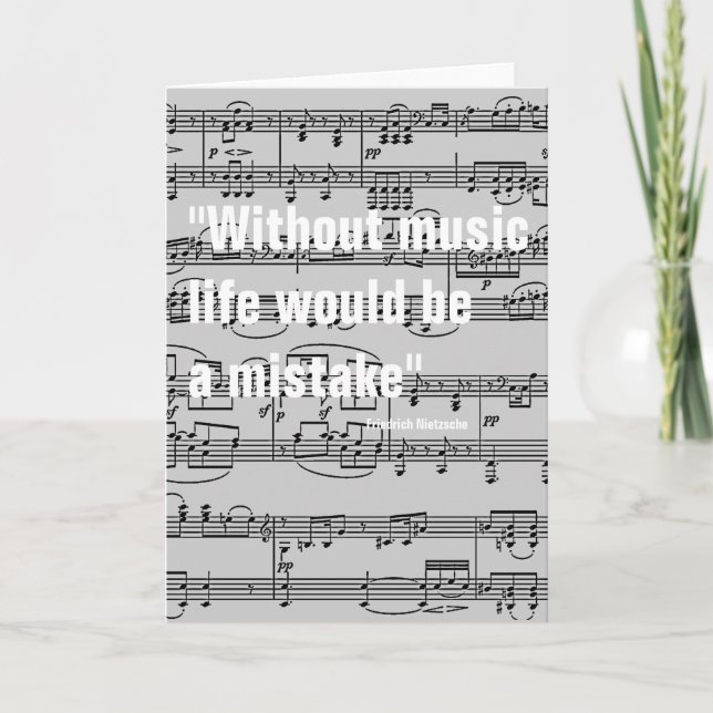 Carte notes musicales et citation (Devant)