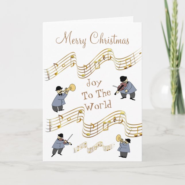 Carte Notes musicales Les musiciens de Noël se joignent  (Devant)