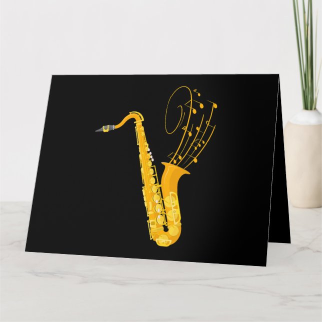 Carte Notes musicales Saxophoniste Musicien de jazz Saxo (Devant)
