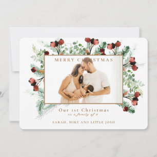 Carte Notre 1er Noël en famille de 3 photos