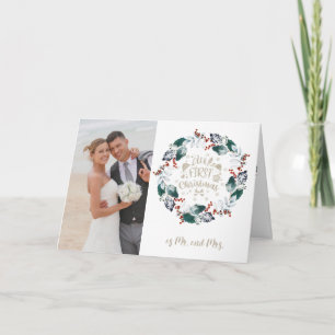 Carte Notre 1er Noël en tant que Monsieur et Madame Wrea