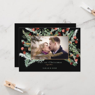 Carte Notre 1er Noël Ensemble Photo Noir