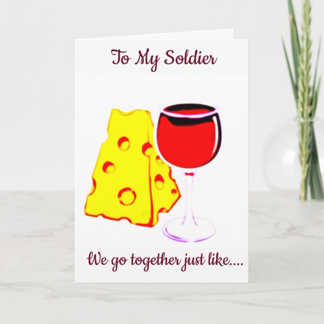 CARTE "NOTRE ANNIVERSAIRE" À MON SOLDAT AVEC AMOUR (Devant)