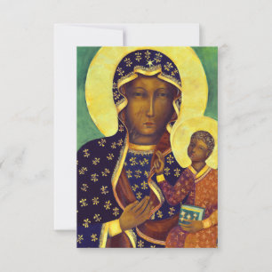 Carte Notre-Dame de Czestochowa Icône de la Madone noire