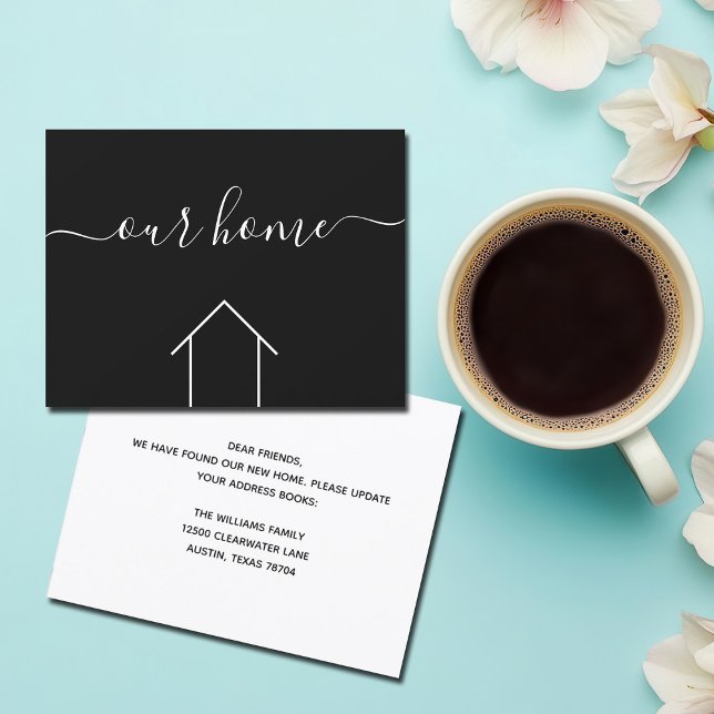 Carte Notre maison Changement d'adresse Chic Typography  (Créateur téléchargé)