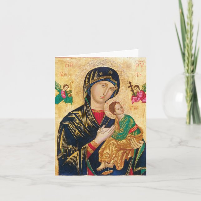 Carte Notre mère aide perpétuelle Traditionnelle Catholi (Devant)