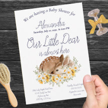 Notre petit cerf, tournesols et marguerites