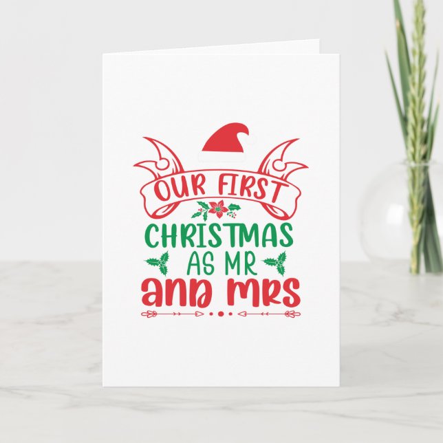Carte Notre Premier Noël Comme M. Et Mme-noël-drôle (Devant)