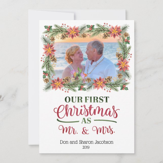 Carte Notre premier Noël en tant que Monsieur. & Mme - P (Devant)