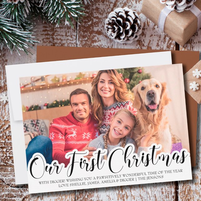 Carte Notre première photo unique de Noël (Créateur téléchargé)