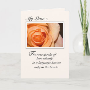 Carte Notre Rose orange Anniversaire