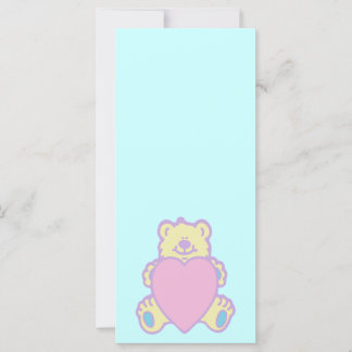Carte Nounours ours en peluche coeur d'amour