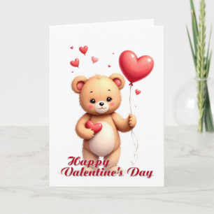 Carte Nounours Teddy Bear avec Cœur – Joyeuse Saint-Vale