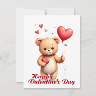 Carte Nounours Teddy Bear avec Cœur – Joyeuse Saint-Vale