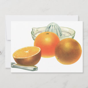 Carte Nourriture vintage Fruit, Oranges mûres Juicer Pet