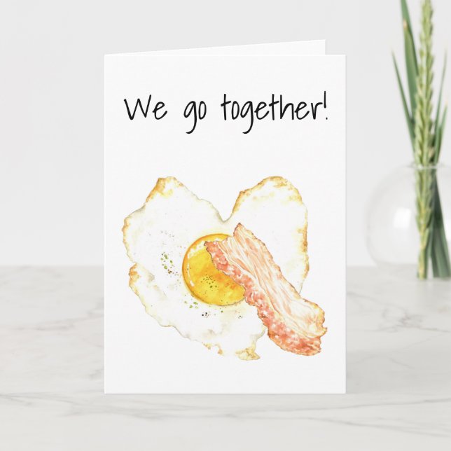 Carte Nous allons ensemble Bacon Egg amour Saint Valenti (Devant)
