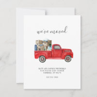 Nous avons déménagé Aquarelle Rouge Camion Déménag