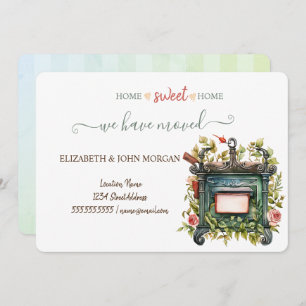 Carte Nous Avons Déménagé, Boîte Aux Lettres Vintage, Fl