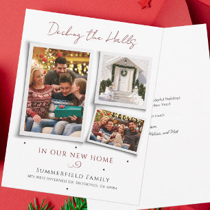 Carte Nous avons déménagé Famille Noël Collage photo Dém