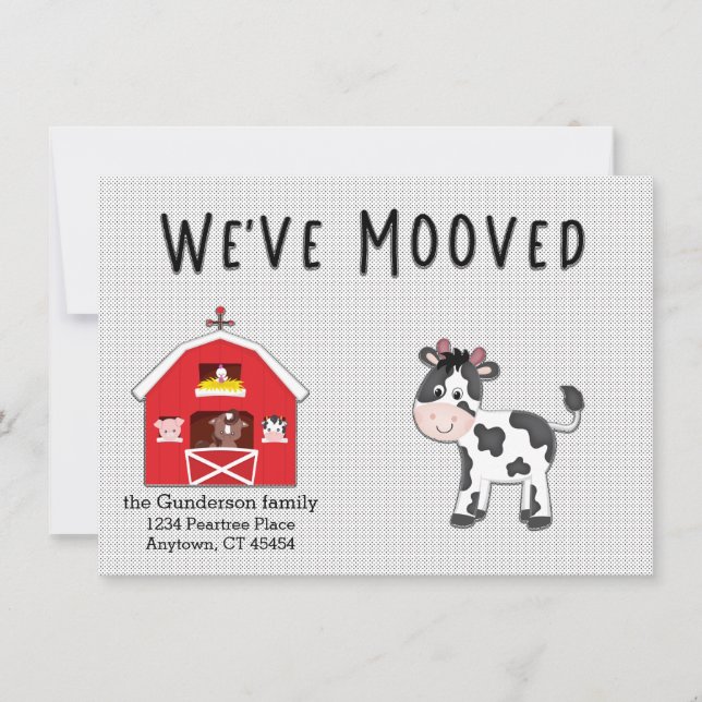Carte Nous avons déménagé la vache à Barnyard Nouveau Av (Devant)