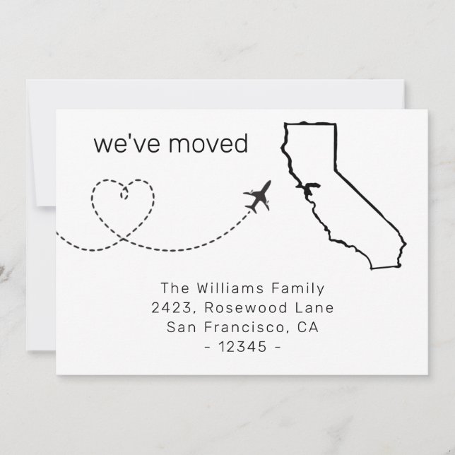 Carte Nous avons déménagé le vol California Moving Faire (Devant)