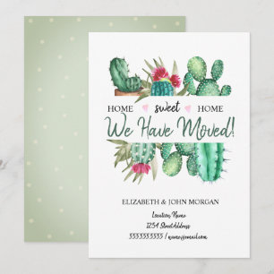 Carte Nous Avons Déménagé, Pois Cactus