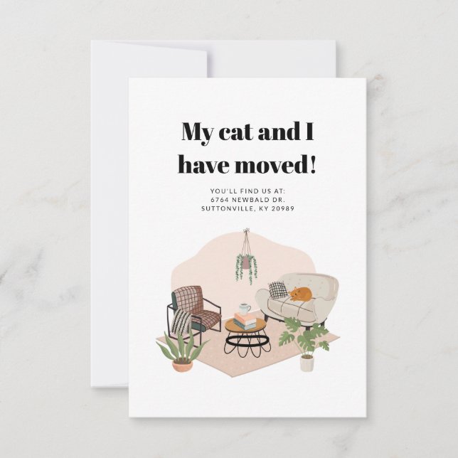 Carte Nous avons déplacé Boho Nouvelle adresse Moving Fa (Devant)