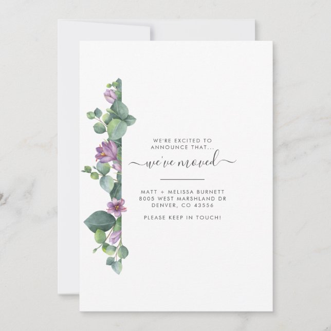 Carte Nous avons déplacé l'annonce de mouvement Eucalypt (Devant)