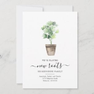 Carte Nous avons déplacé le Plante Aquarelle Moving New 