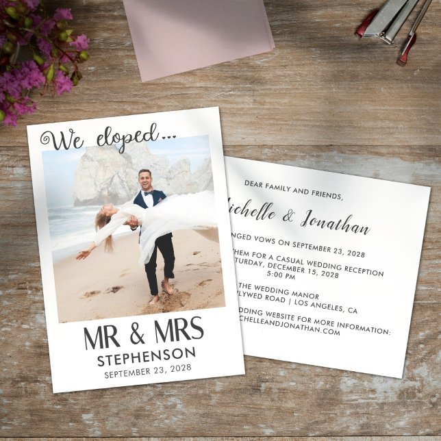 Carte Nous avons fugué annonce photo minimaliste moderne (Créateur téléchargé)