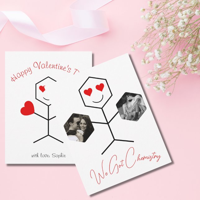 Carte Nous Avons La Chimie Photo Moderne Valentines Cart (Créateur téléchargé)