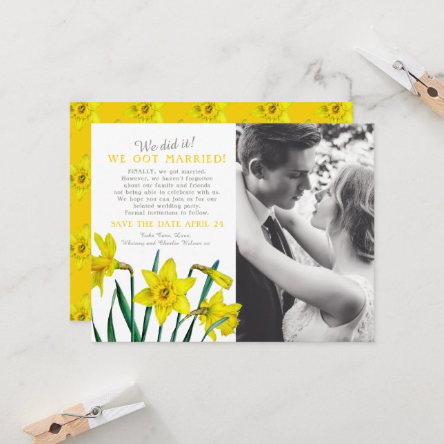 Carte Nous l'avons fait mariage fête de mariage économis (Devant/Arrière en situation)