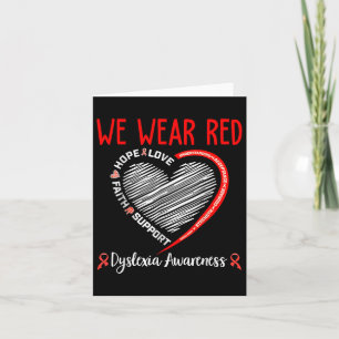 Carte Nous Portons Dyslexie Rouge Mois de sensibilisatio