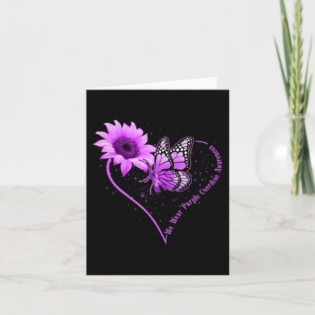 Carte Nous Portons Violet Ribbon Sunflower Surdose Sensi (Devant)