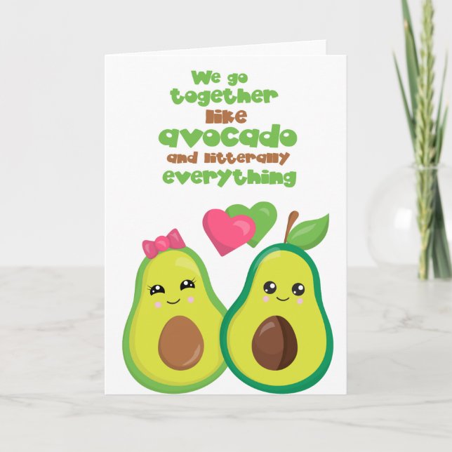 Carte Nous sommes ensemble Avocado Love Anniversaire Ann (Devant)