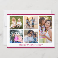 Nous t'aimons Maman 5 Collage photo Paillettes ros