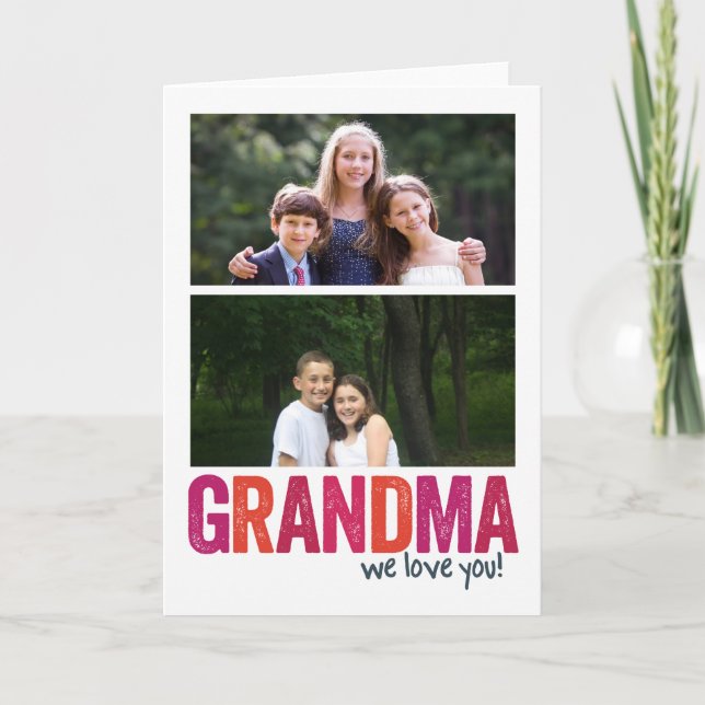 Carte Nous vous aimons, grand-maman ! x2 (Devant)