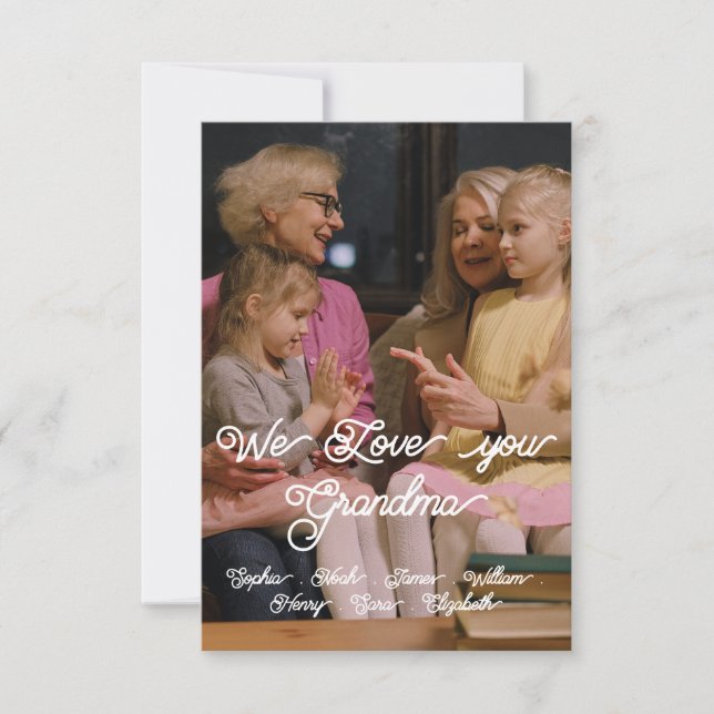 Carte NOUS VOUS AIMONS GRAND-MÈRE. PERSONNALISER informa (Devant)