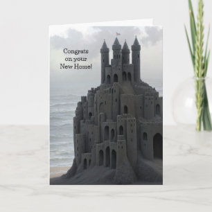 Carte Nouveau Accueil Félicitations Sandcastle Art Beach